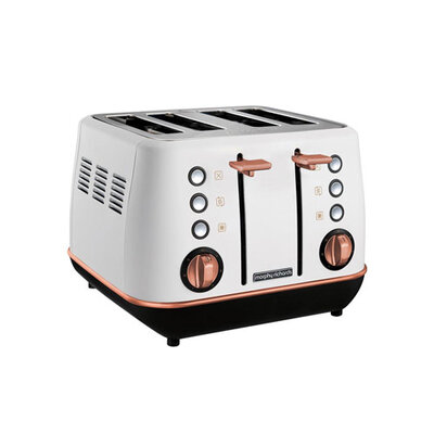 Morphy Richards Evoke 4 Slice Toaster - White & Rose Gold