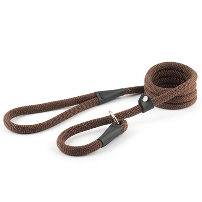 Ancol Deluxe Nylon Rope Slip Lead Brown 12mm x 1.5m