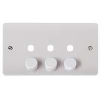 3G DOUBLE DIMMER PLATE & KNOBS