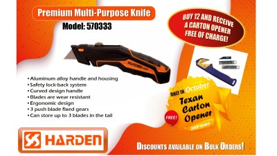 Harden Premium Multi Purpose Knife and Texan Carton Opener mega deal