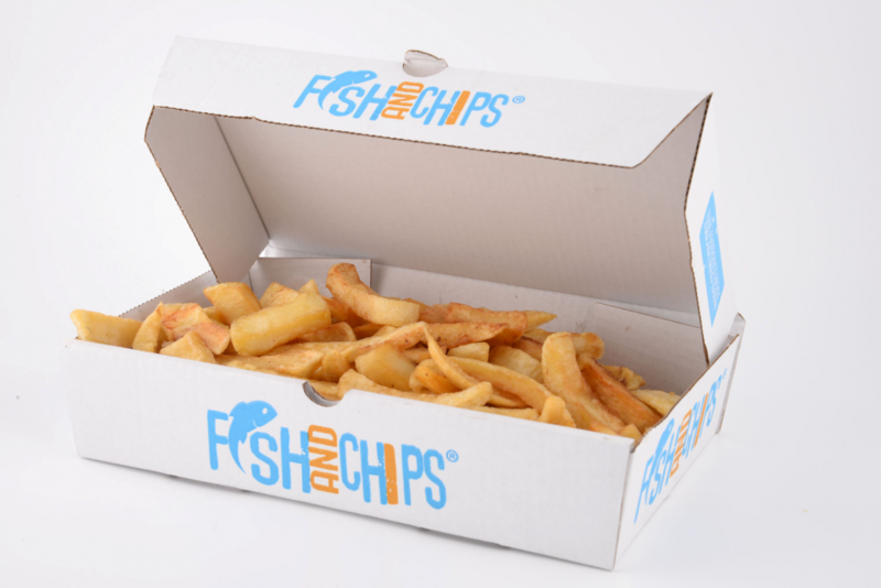 Box Fish & Chips Cardboard Medium (100x9)" Redstar Foodservice Ltd