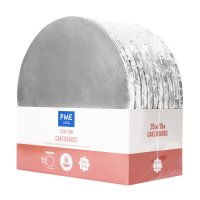 Pack of 10 Round Cake Boards with Wrapped Edges, Silver (10") 