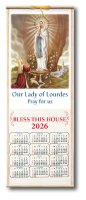 Wood Scroll Calendar/Lourdes Apparition   (9678)