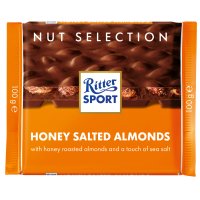 Ritter Sport milk chocolate bar with honey salted almonds - 11x100g