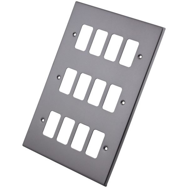 Gunmetal 12 Gang Grid Plate 6104-357