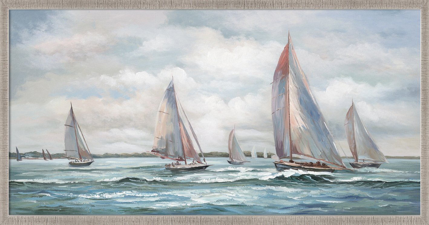 Hand Painted Picture Sailing 70x140cm