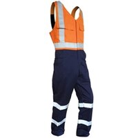 820008-Taped Orange/Navy Bib Overalls