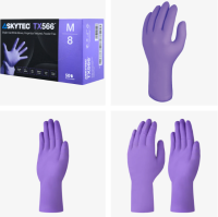 SKYTEC TX566 DISPOSABLE POWDER FREE NITRILE LONG/THICK GLOVE  