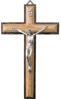 Olive Wood Crucifix 7 3/4 inch/Metal Corpus   (10661)