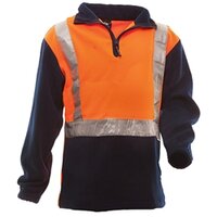 801195 Hi Vis-Sweater, Polar Fleece, W/Tape, Orange/ Nav