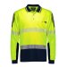 ZH550, Mens Hi Vis Flux Segmented Tape Long Sleeve Polo