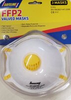 Safeline FFP2 Moulded Valved Dust Mask Pack of 3
