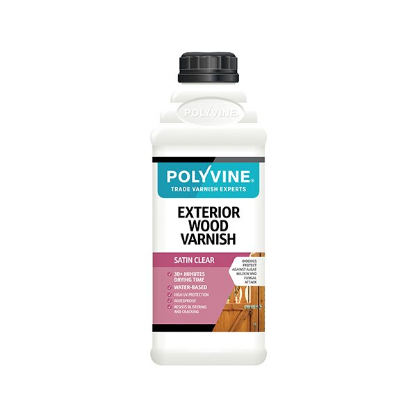 Polyvine Exterior Wood Varnish Satin 1L Product Shot
