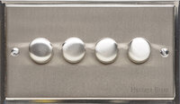 Heritage - Elite Stepped Plate - 4 Gang LED Dimmer Satin Nickel | LV0901.1701