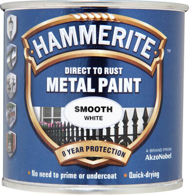 Hammerite Metal Paint Smooth White 250ml 5084857