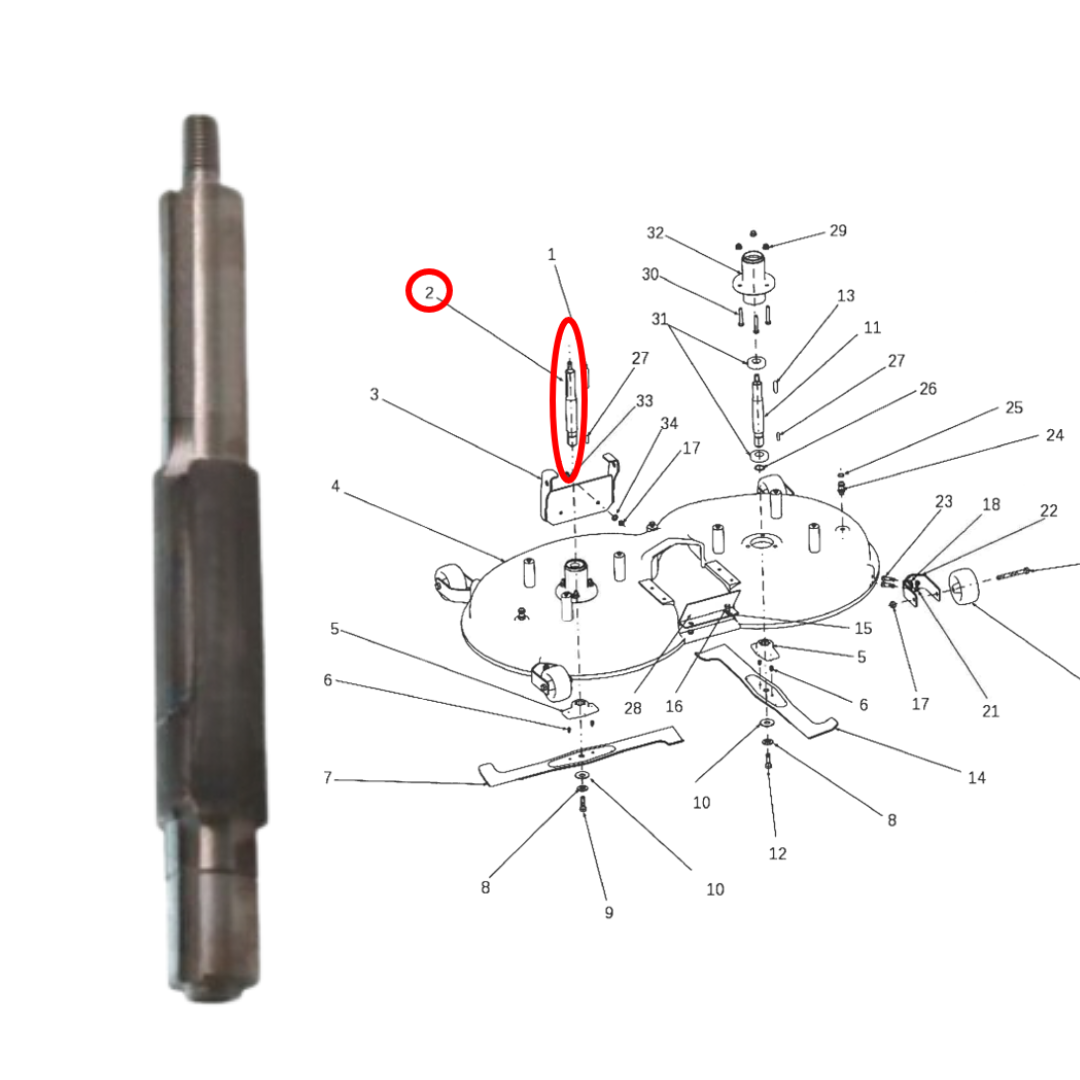 AGS / SECO Starjet 122 Left Blade Shaft