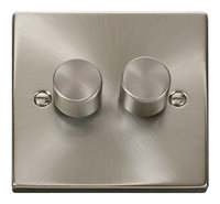 Deco Satin Chrome 2G 2W 400W Dimmer Switch