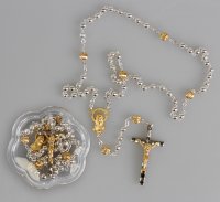 Metal  Rosary/Gold & Silver Beads   (61906)