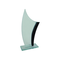 20cm Rowan Budget Glass Plaque (Black with Mi