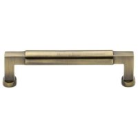 C0312 128-AT - Heritage Brass Cabinet Pull Bauhaus Design 128MM CTC Antique Brass Finish