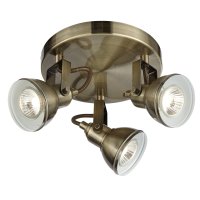 3 LIGHT GU10 SPOT, ANTIQUE BRASS