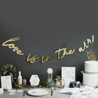Gold 'Love Is In The Air' Card Banner 2m