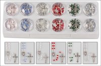 Glass Facetted Rosary Display Pack (12in)   (63430)