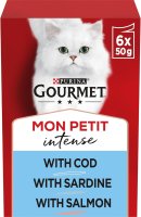 Gourmet Mon Petit Intense Cod/Sardine/Salmon 50g 6pk x 8