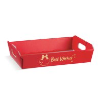 Red (Best Wishes) Hamper Basket 400 x 300 x 120mm