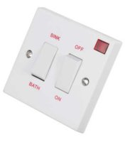 DUAL CONTROL BATH/SINK WATER HEATER SWITCH WITH NEON 20A