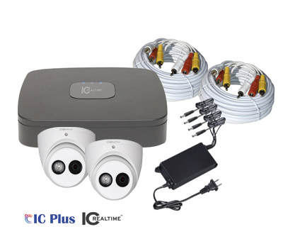 C2 Max - 4 channel DVR with 1TB HDD and 2 x 1080P 2.8mm IR White Dome Cameras