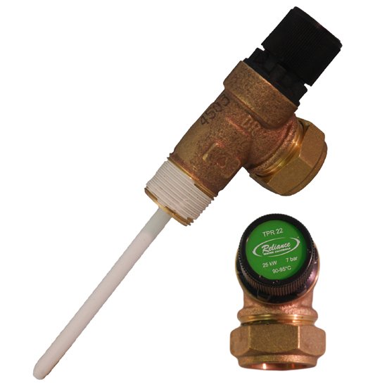7 Bar 22mm x 3/4'' Temperature & Pressure Relief Valve TPR22