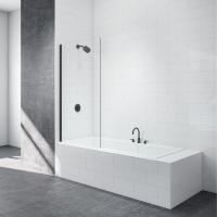 MERLYN BLACK FIXED SQUARE BATH SCREEN 800X1500 (MERLYN)