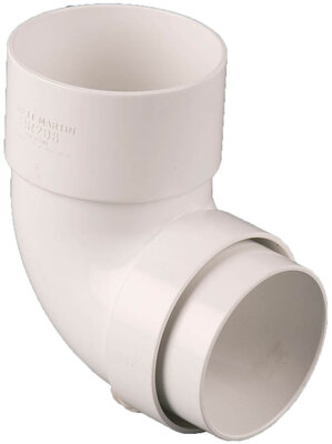 68mm Round 92.5 degree Downpipe Bend Arctic White