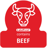 Allergen Lable - Beef, 30x30mm, 500 labels per roll