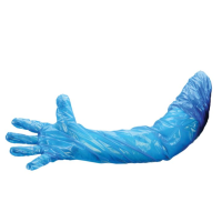 Long Arm Polythene Gauntlet, Blue, 200/Case