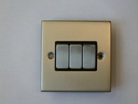 10A 3 Gang 2 Way INGOT Satin Chrome