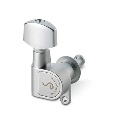 Schaller Guitar Machine Head M6La Satin Chrome, Small Metal Button