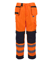 PCOMTR Builder Two-Tone Hi-Vis Trousers Orange/Black