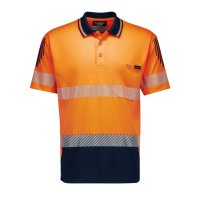 ZH555, Mens Hi Vis Flux Segmented Tape Short Sleeve Polo