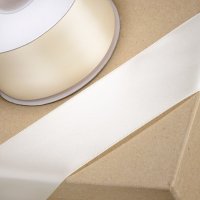 Double Sided Satin Ribbon Ivory - 50mm x 25m