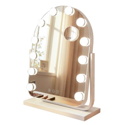 Hollywood Bulb Arch Vanity Mirror &ndash; White  