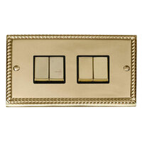 Click Deco Georgian Cast Brass 4 Gang 2 Way Switch