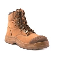 3SF-AK232Z, Rockrooster Wheat Laceup Safety Boot, Zip