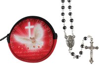 Confirmation Rosary/Imit.Hematite/Purse   (F61728)