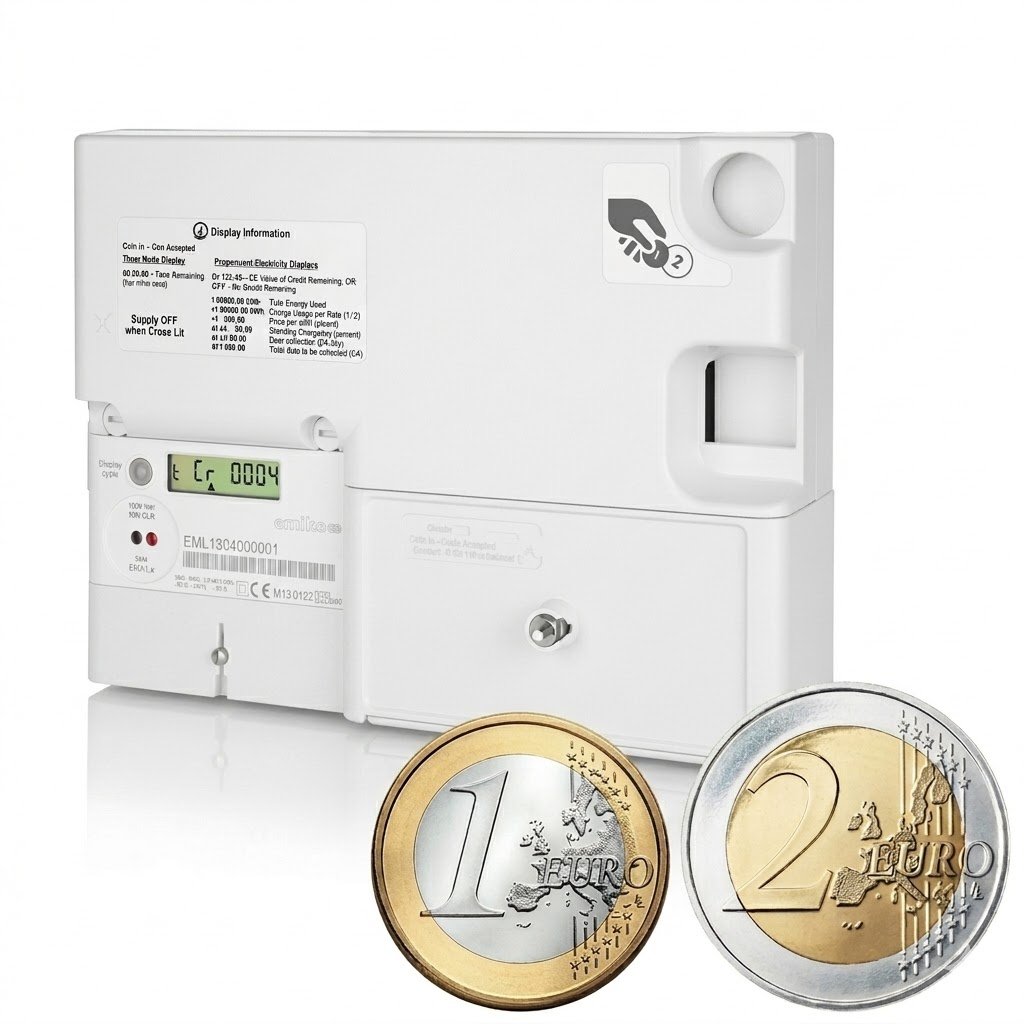 Emlite PJ-PM100-MID 100A &euro;1 & &euro;2 Coin Meter