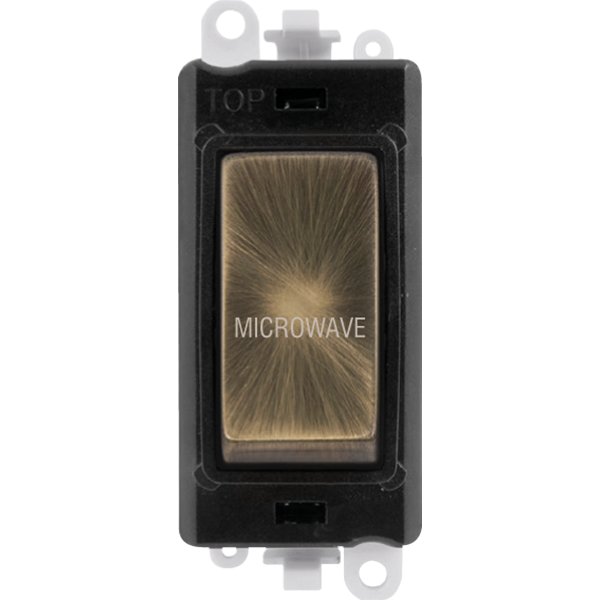 Click Gridpro 20A DP Gridswitch "Oven" Antique Brass Black Insert GM2018BKAB-MW