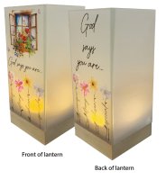 Glass Lantern/Wood Base/God Says You Are  (84614)