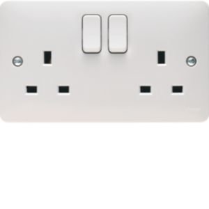 Hager Sollysta 2G Switched Socket White WMSS82