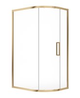 ASPECT 8MM FRAMED ONE DOOR OFFSET QUADRANT 1000X800 BRUSHED GOLD